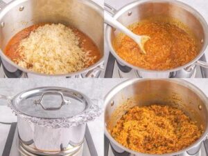 add your rice, stir and cover to cook