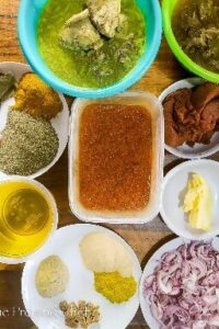 collection of ingredients you need to make your nigerian smokey party jollof rice. 