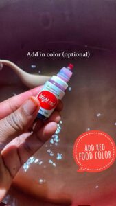 add food color of choice to enhance the color (optional)