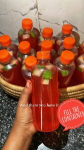 pour in a storage can and refrigerate