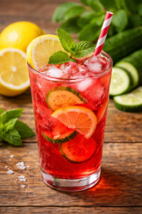 image of a glass of refreshing homemade lemonade drink with ice cubes for refreshing homemade lemonade drink