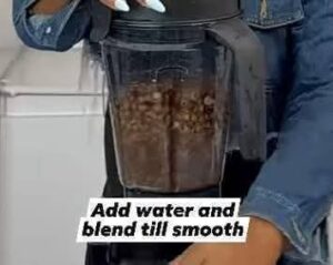 picture of tiger nut in a blender for creamy tiger nut ice cream