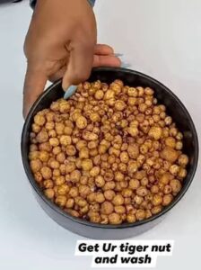 picture of tiger nut in a plate for creamy tiger nut ice cream.