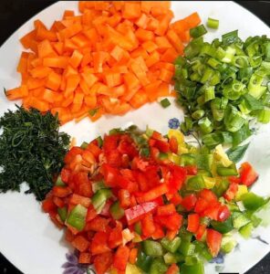 prepare your veggies like this or any shape of choice