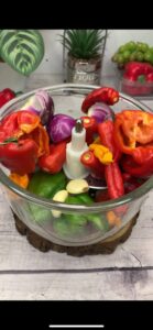 add washed vegetables to a blender and bend