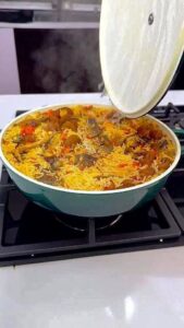 cook your red oil rice on low heat till done