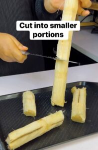 cut into smaller pieces