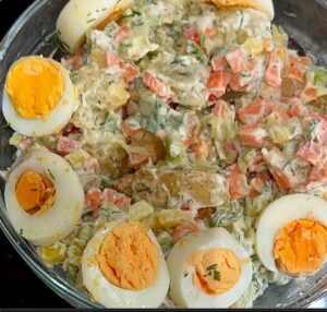 delicious potato salad is ready