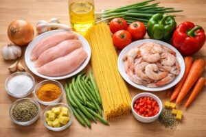 picture of Ingredients for stir fry spaghetti