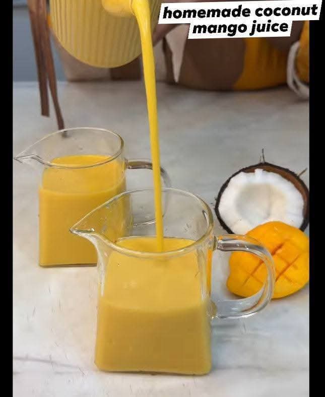featured image for homemade coconut and mango juice