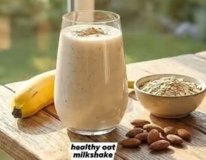 ingredients for creamy oat milkshake