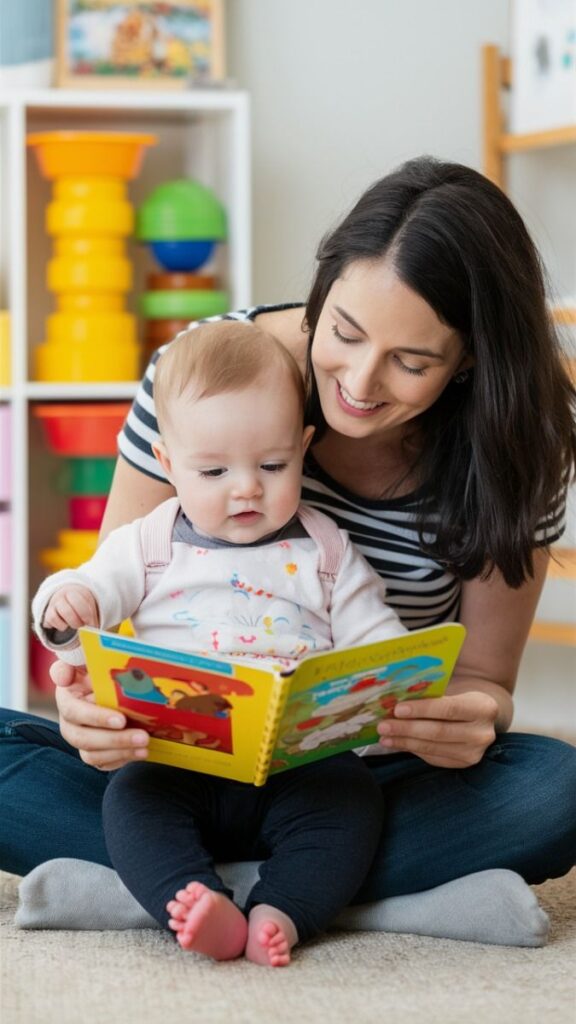 Screen-Free Habits - A MOM READING WITH HER BABY