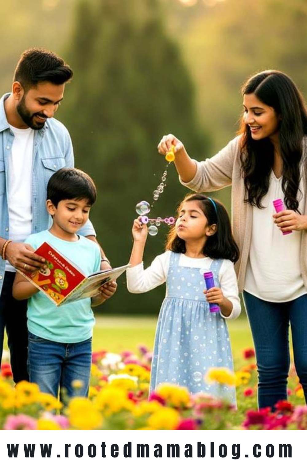 A family in a group picture doing Meaningful Family Traditions Your Kids Will Remember