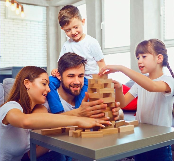 family playing together