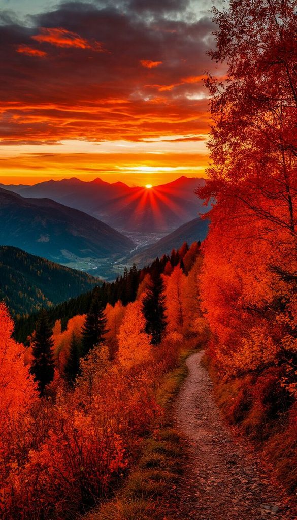 Autumn Sunset Over the Hills