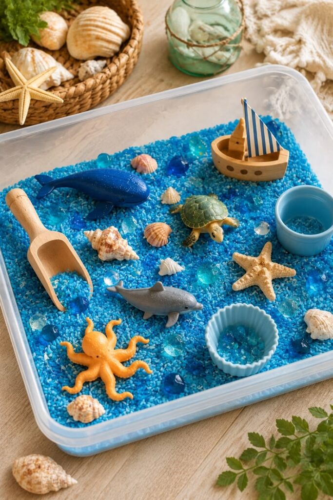 Beach-Themed Sensory Bin