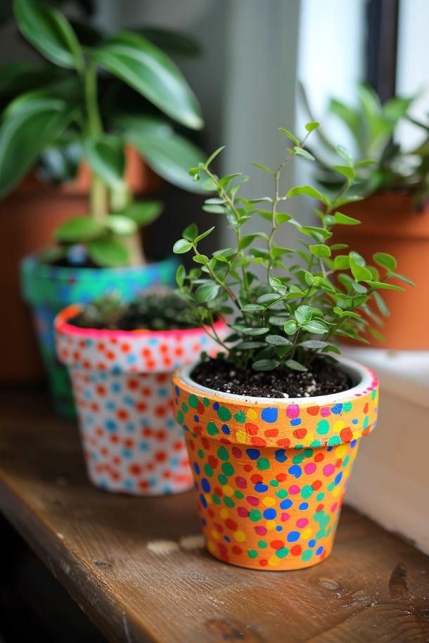 Hand Decorated Flower Pots