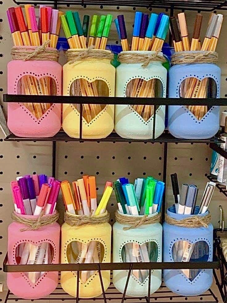 Mason Jar Craft Supply Holder