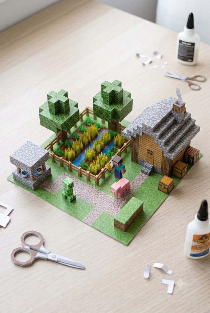 Minecraft Paper Character House