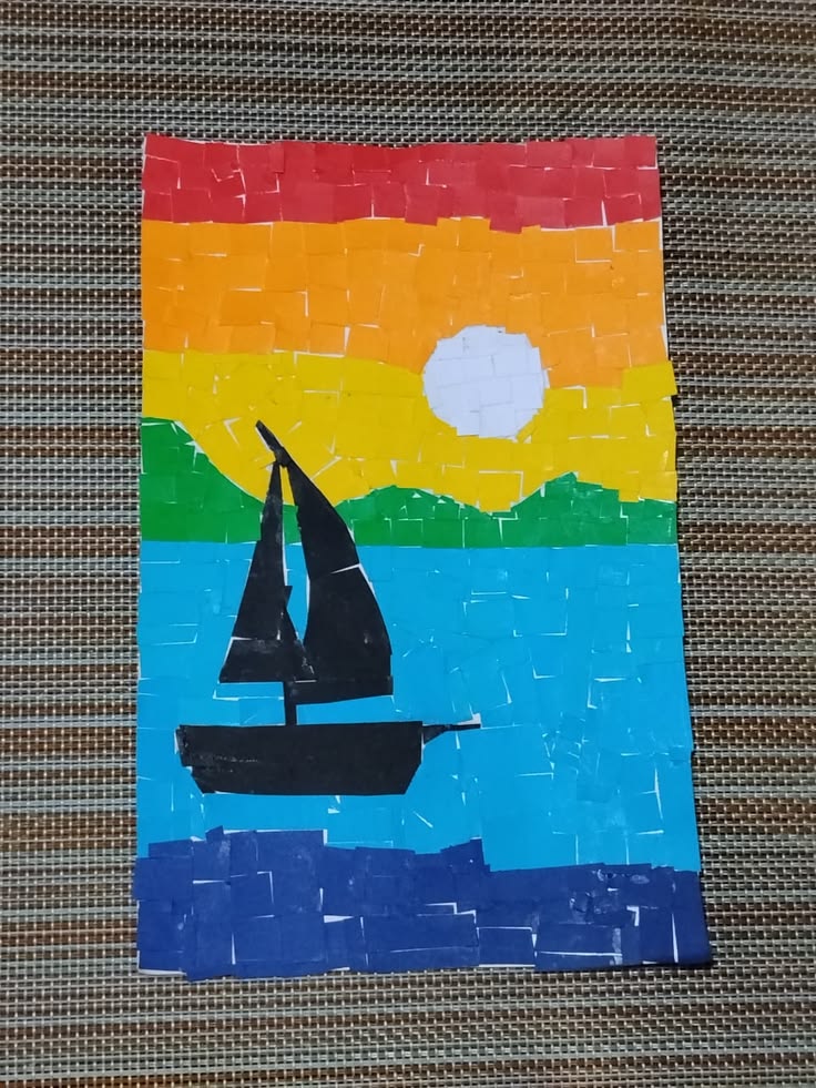 Ocean-Themed Paper Mosaic