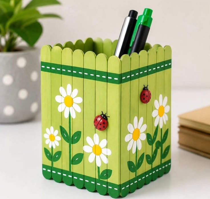 Popsicle Stick Pencil Holder