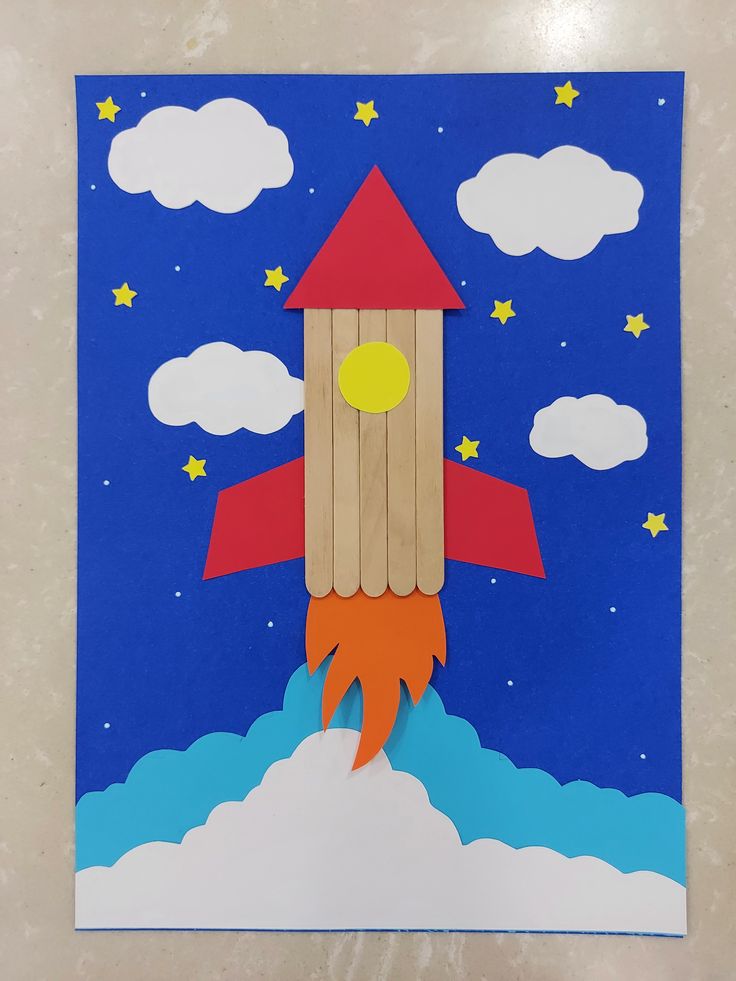 Popsicle Stick Rocket Ship