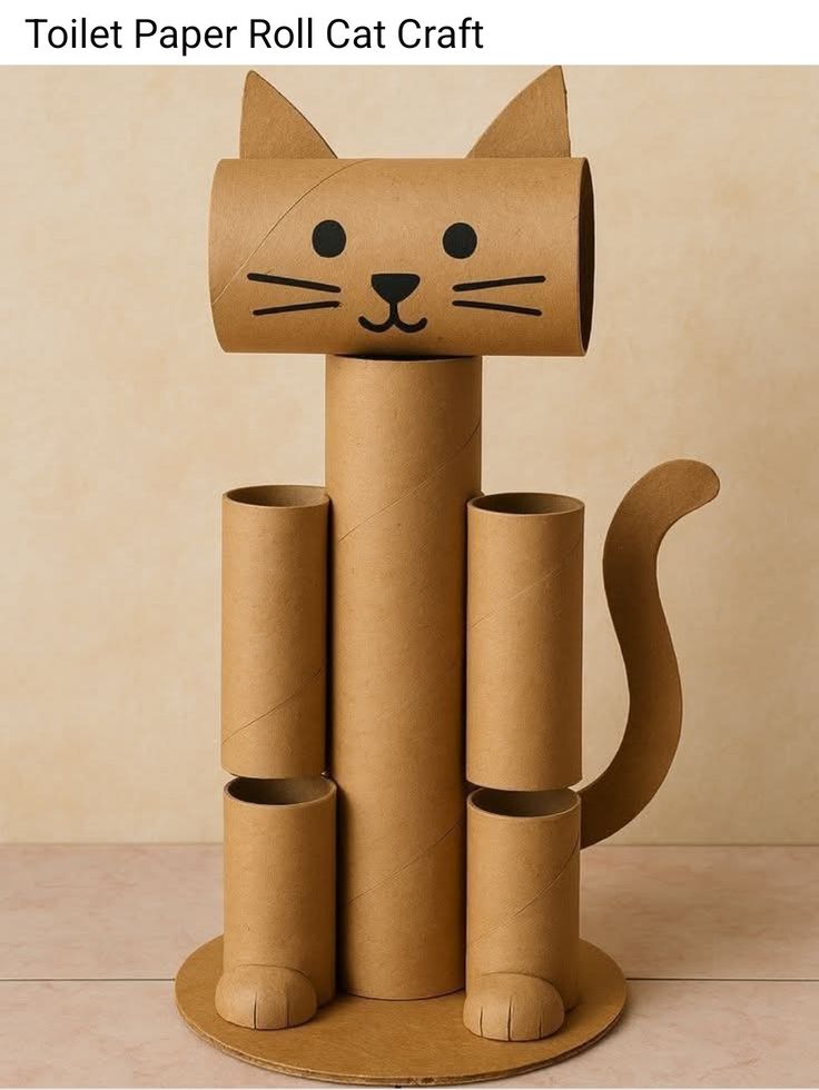 Toilet Paper Roll Cat