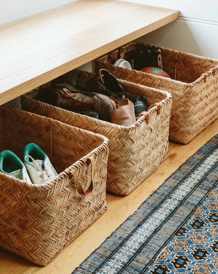 Add a Laundry Basket for Shoes and Outdoor Items