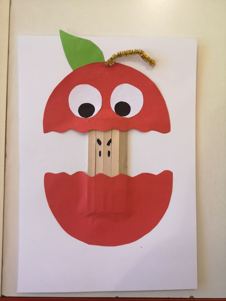 Apple Craft With Popsicle Sticks
