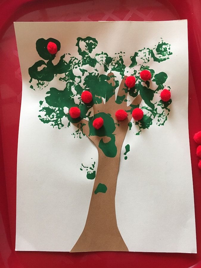 Apple Tree Craft With Cotton Balls