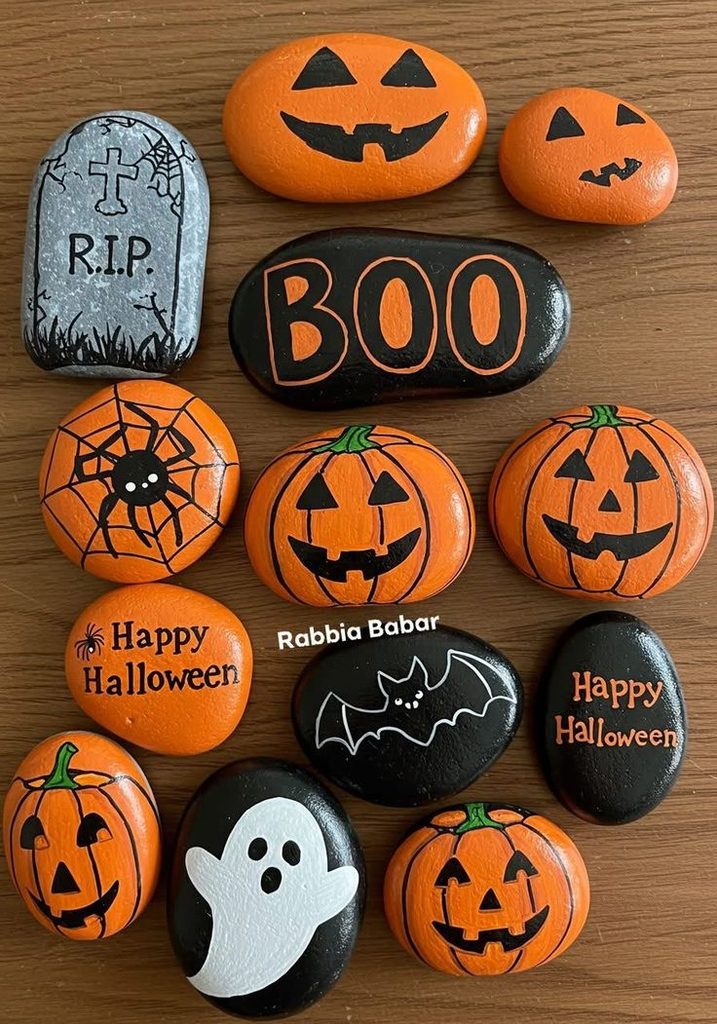 Painted Halloween Rocks