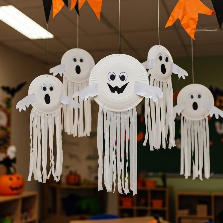 Paper Plate Ghosts