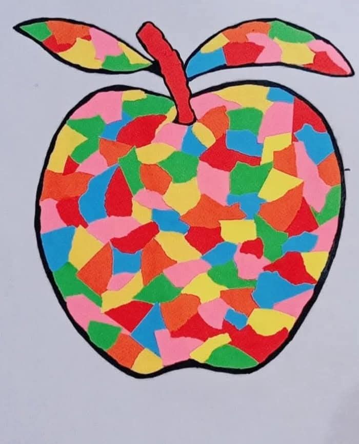  Torn Paper Apple Mosaic