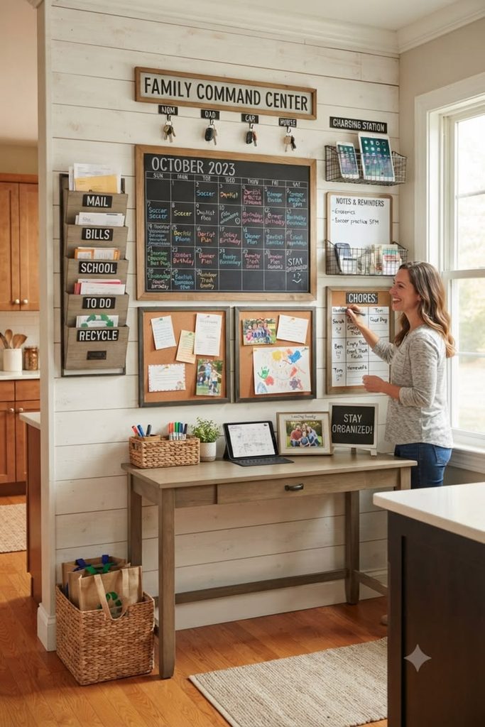 A Command Center With a Family Chore Chart