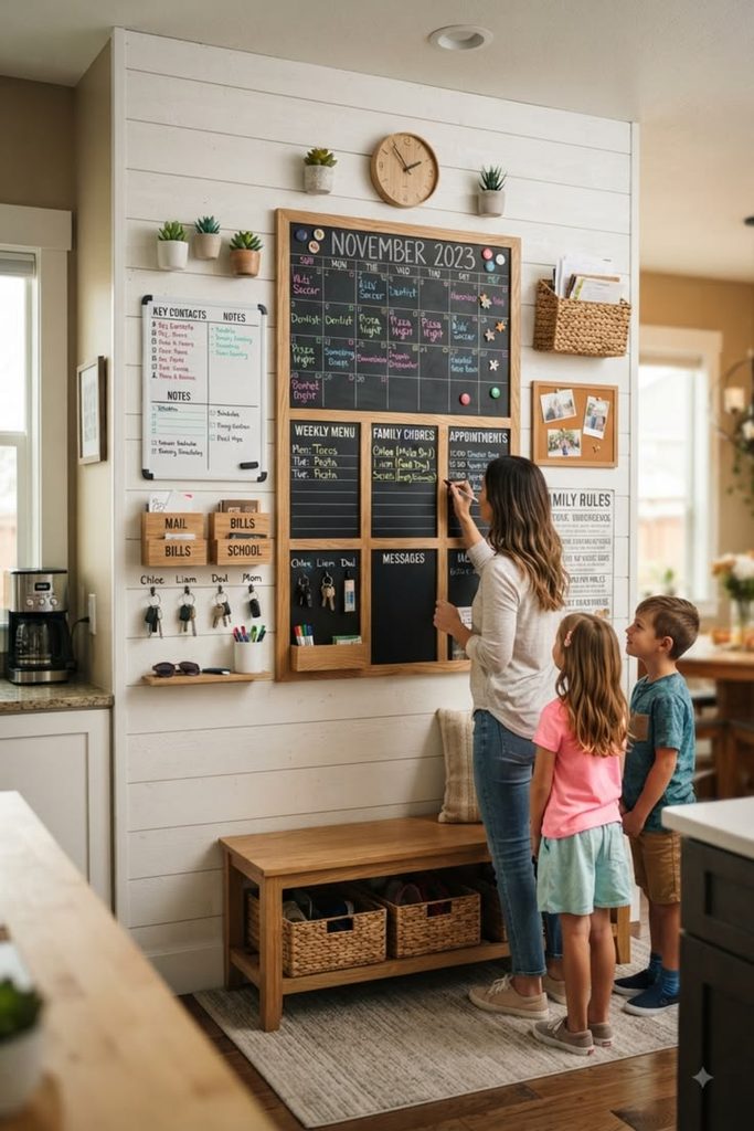 A Command Center With a Family Message Board