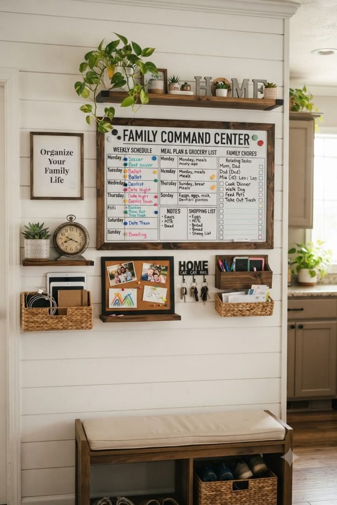 A Command Center With a Minimalist Family Planning Board
