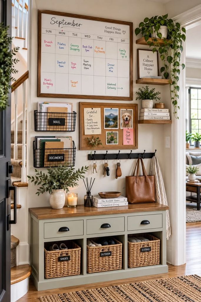 A Command Center With a Monthly Family Calendar