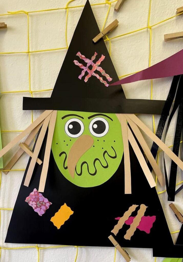 Paper Witch Face Collage