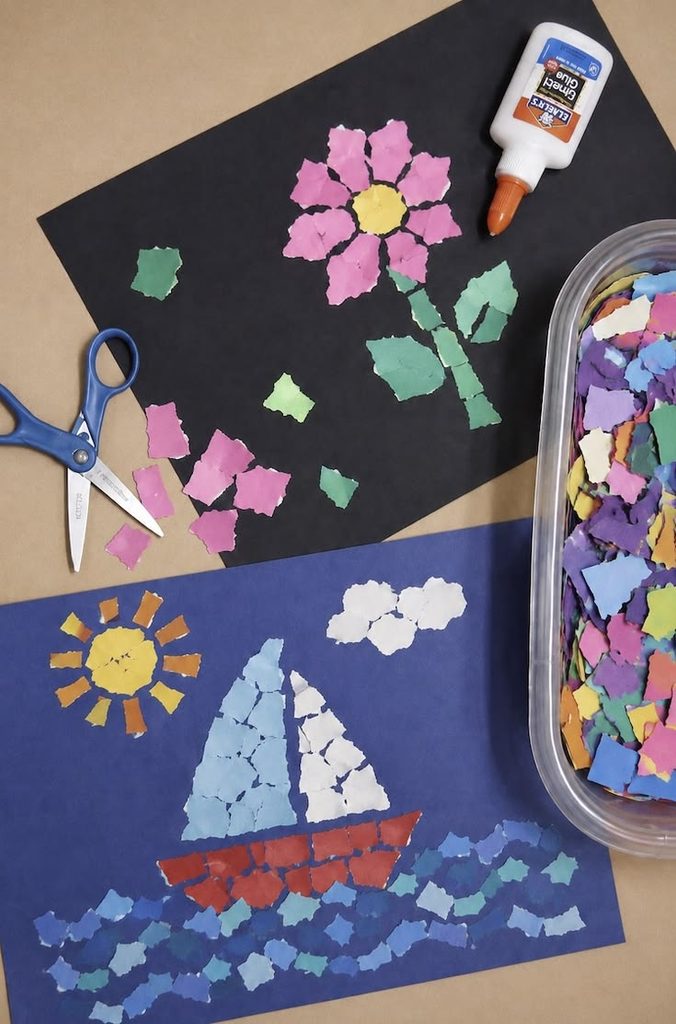 Tearing Paper for Collage Art